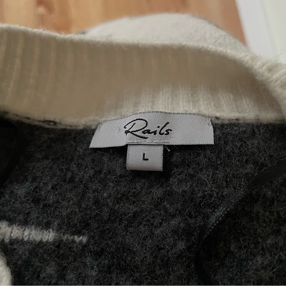 RAILS Lana Mixed Abstract Tiger Stripes Wool Blend Crewneck Sweater Size Large - Picture 9 of 12